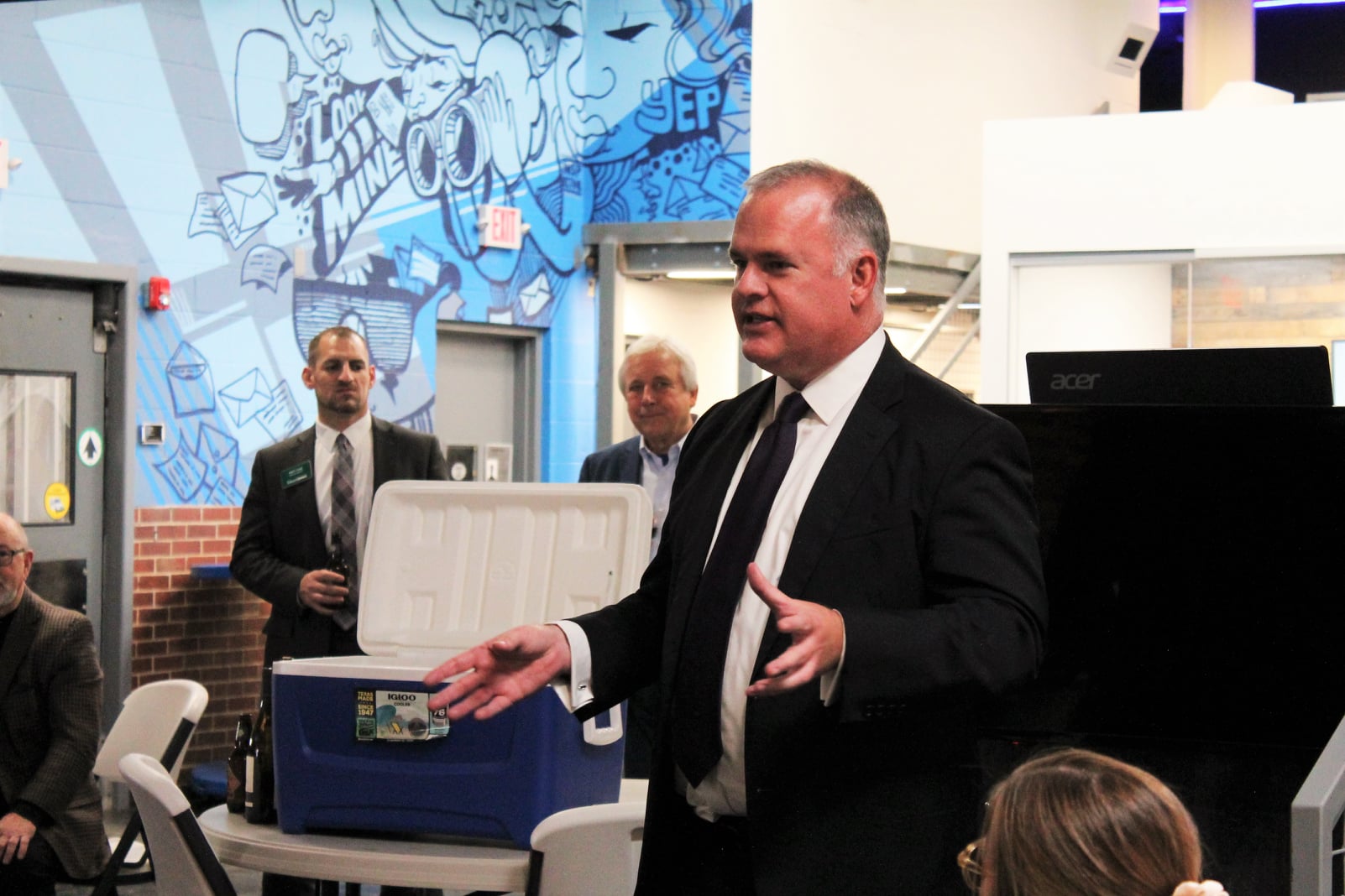Holmes Osborne speaking at a Chamber of Commerce event